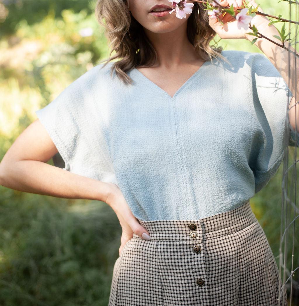 Bae Skirt in Black & Oat Cotton Gingham Product Image