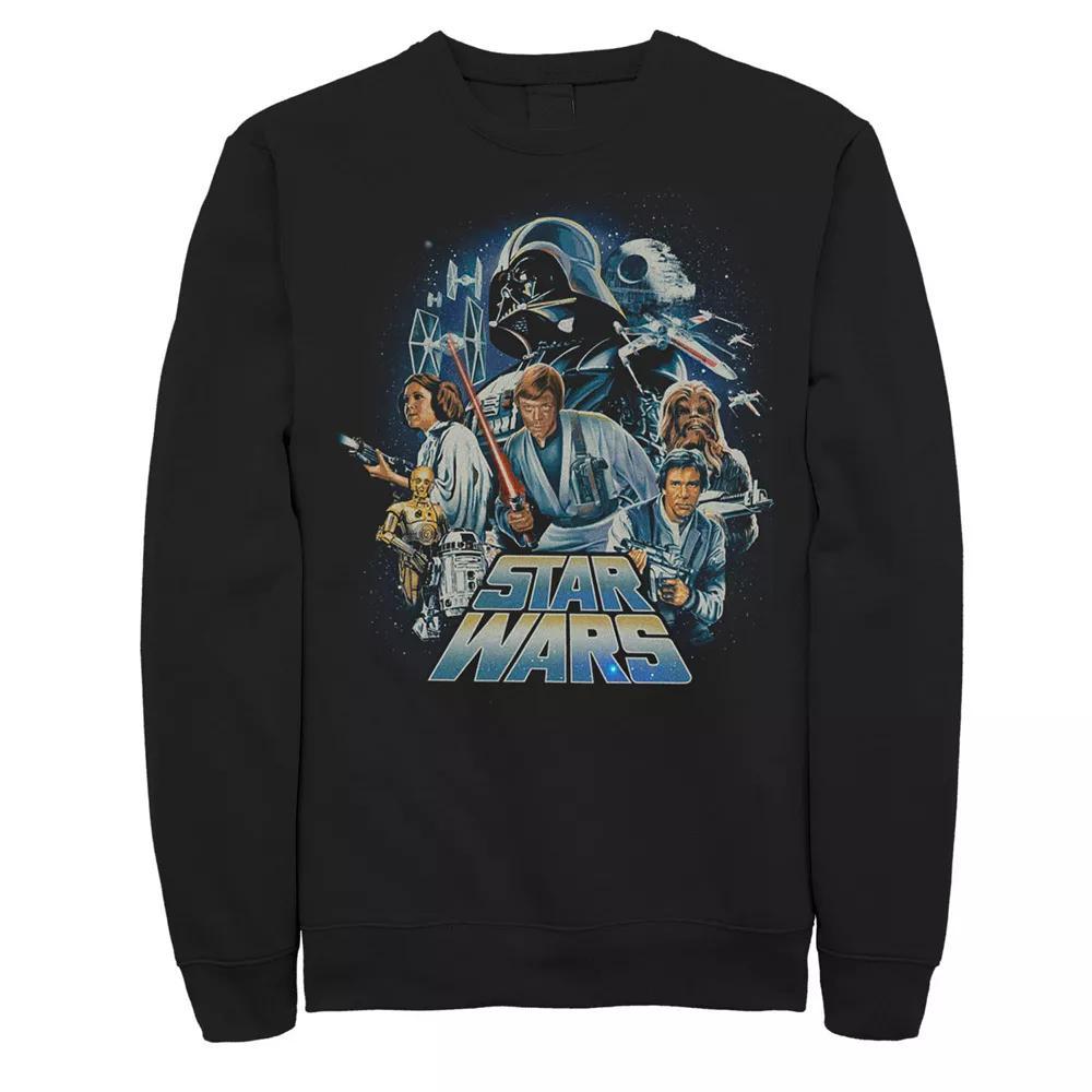 Big & Tall Star Wars Classics A New Hope Poster Sweatshirt, Men's, Size: XL Tall, Black Product Image