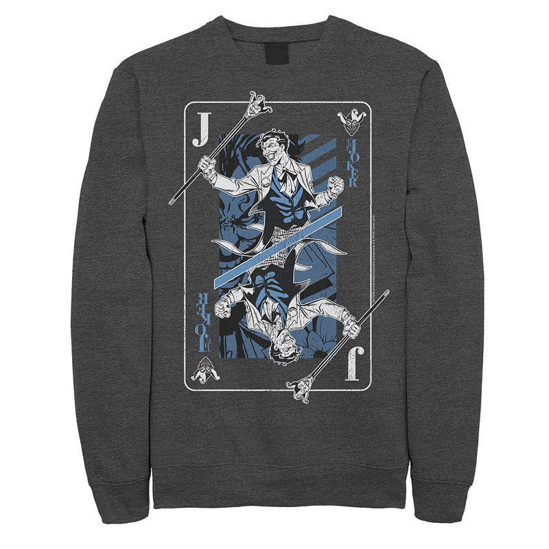 Mens DC Comics The Joker Playing Card Sweatshirt, Men's, Size: Small, Black Product Image