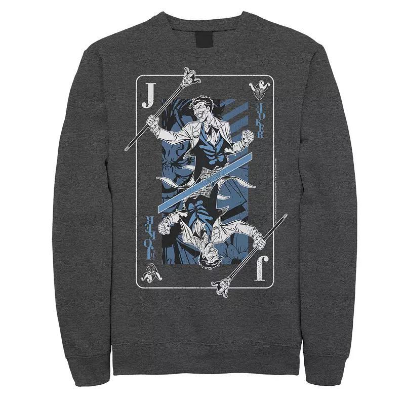 Mens DC Comics The Joker Playing Card Sweatshirt, Men's, Size: Small, Black Product Image