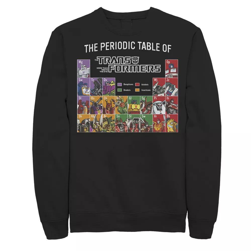 Big & Tall Transformers The Periodic Table Fleece Sweatshirt, Men's, Size: 3XL, Black Product Image