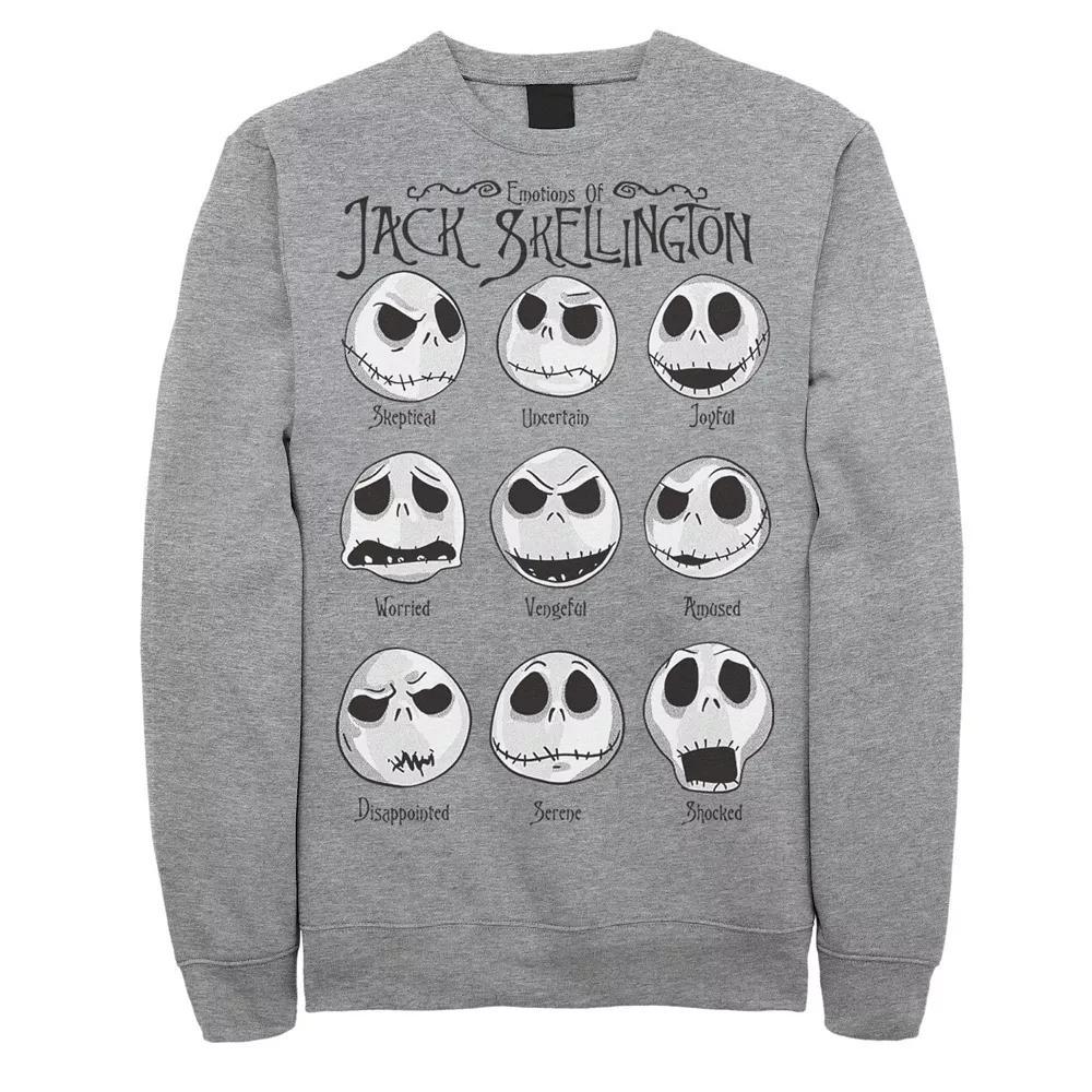 Disney's The Nightmare Before Christmas Men's Emotional Jack Sweatshirt, Size: Large, Athletic Grey Product Image