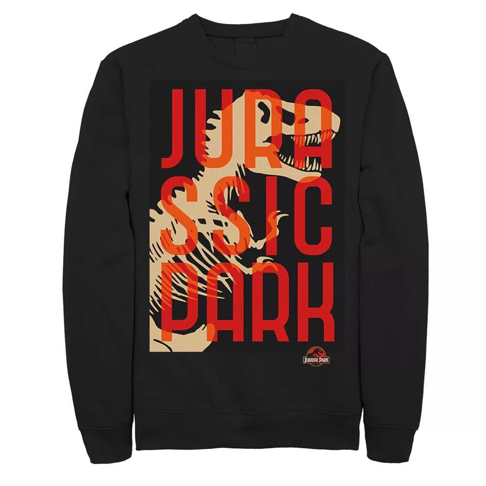 Men's Jurassic Park Split Typography T-Rex Bones Sweatshirt, Size: XXL, Black Product Image