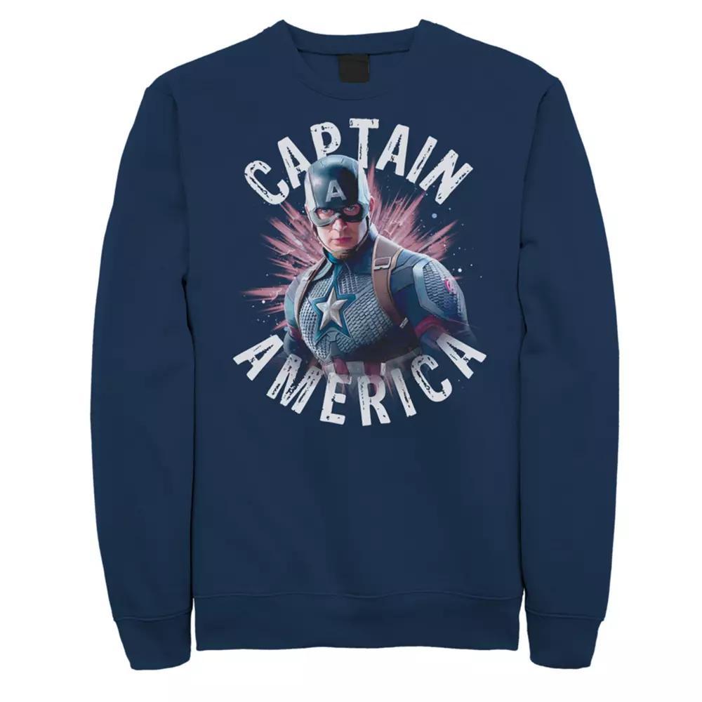 Men's Marvel Avengers Endgame Captain American Sweatshirt, Size: Medium, Blue Product Image