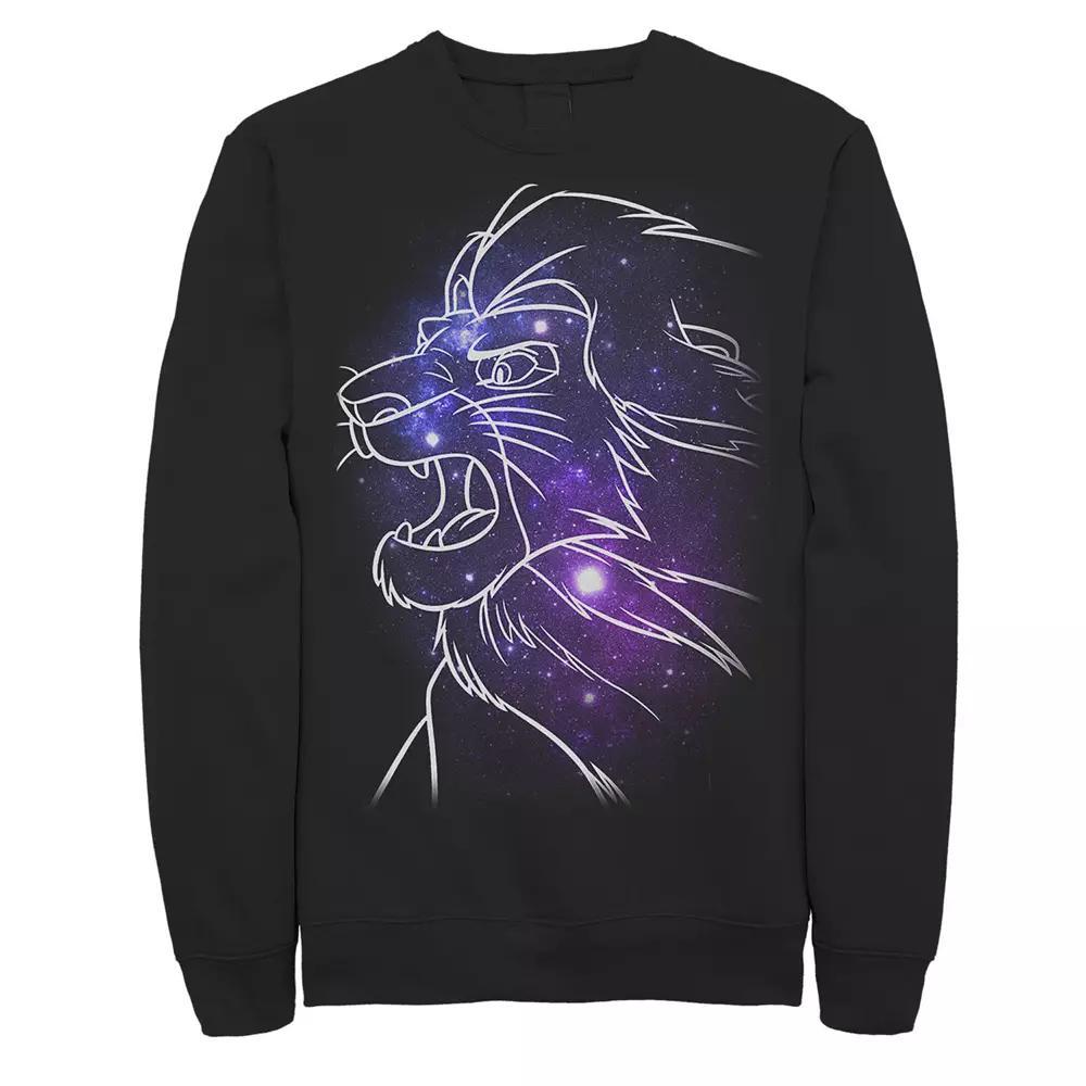 Men's Disney's The Lion King Mufasa Galaxies Fleece Pullover, Size: Small, Black Product Image