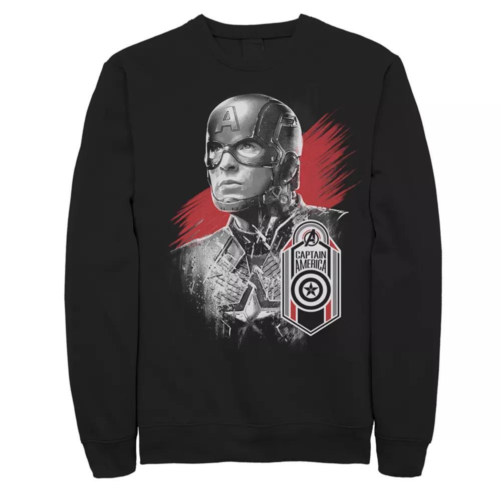 Men's Marvel Avengers Endgame Captain America Strong Pose Sweatshirt, Size: XXL, Black Product Image