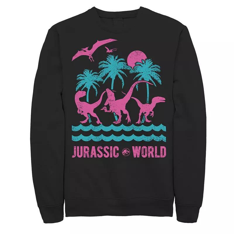 Mens Jurassic World Logo Blue Paint Splatter Sweatshirt Athletic Grey Product Image