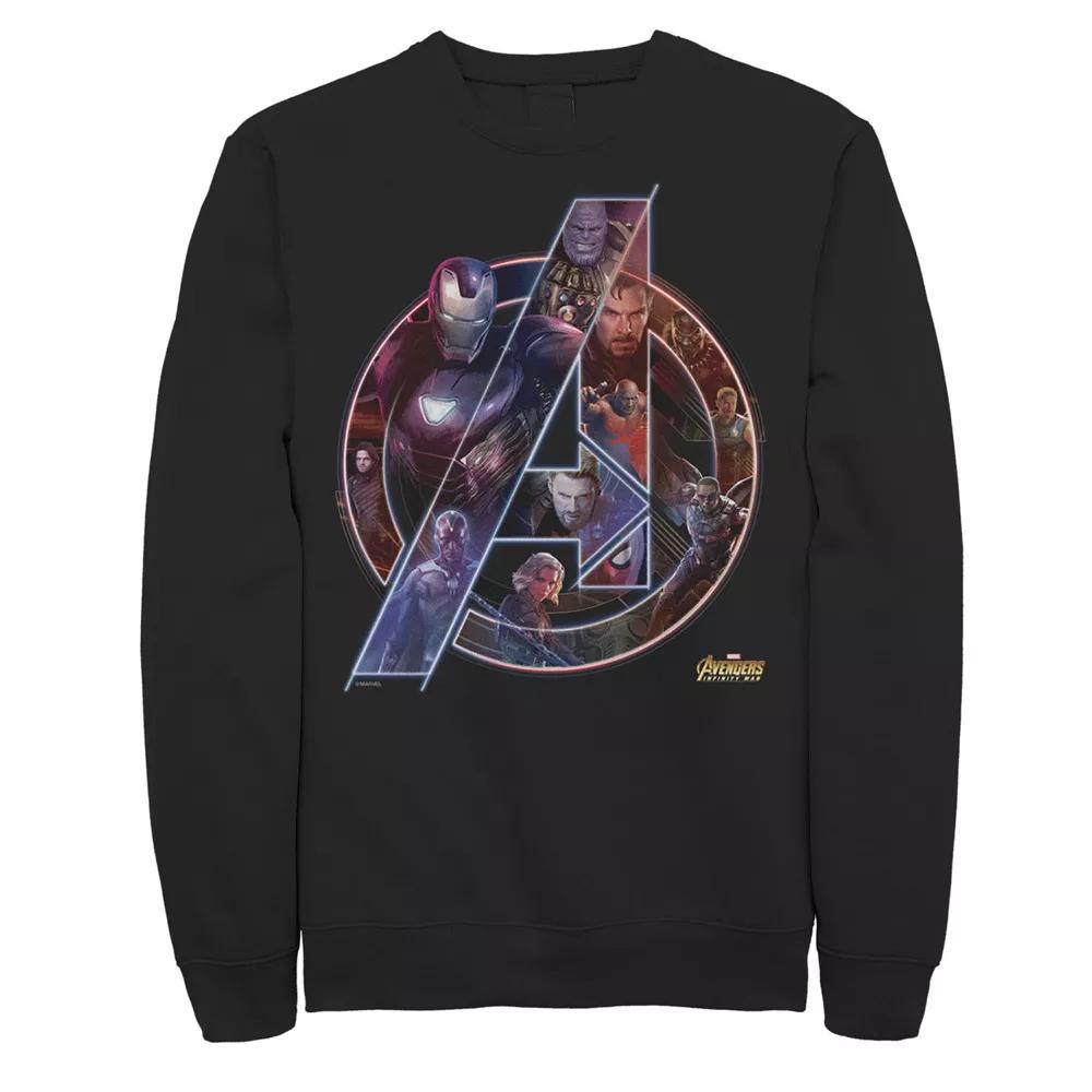 Men's Marvel Avengers Infinity War Neon Team Sweatshirt, Size: XXL, Black Product Image