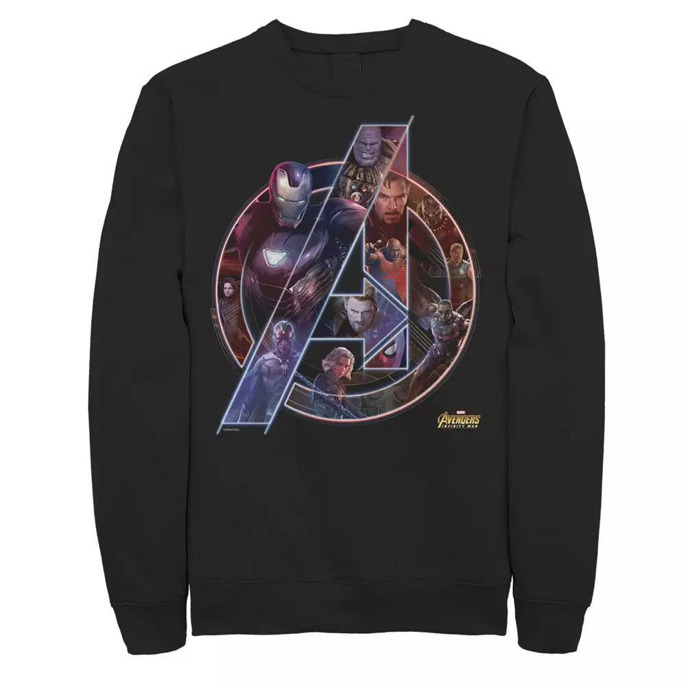 Men's Marvel Avengers Infinity War Neon Team Sweatshirt, Size: XXL, Black Product Image