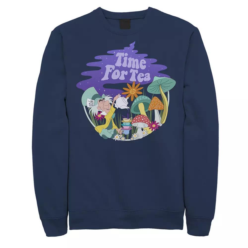 Disney's Alice In Wonderland Mad Hatter Time For Tea Men's Sweatshirt, Size: Large, Blue Product Image