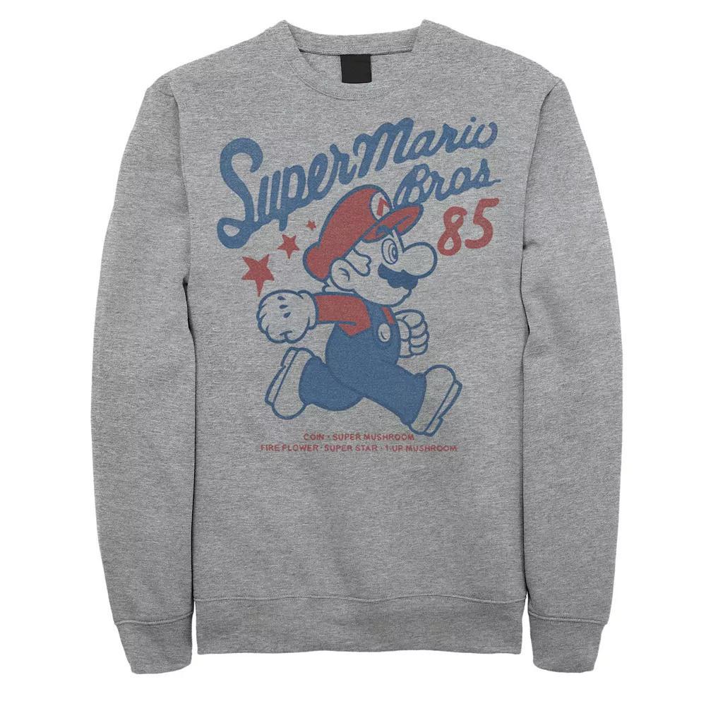 Men's Super Mario Retro Side Profile Portrait Sweatshirt, Size: Medium, White Product Image