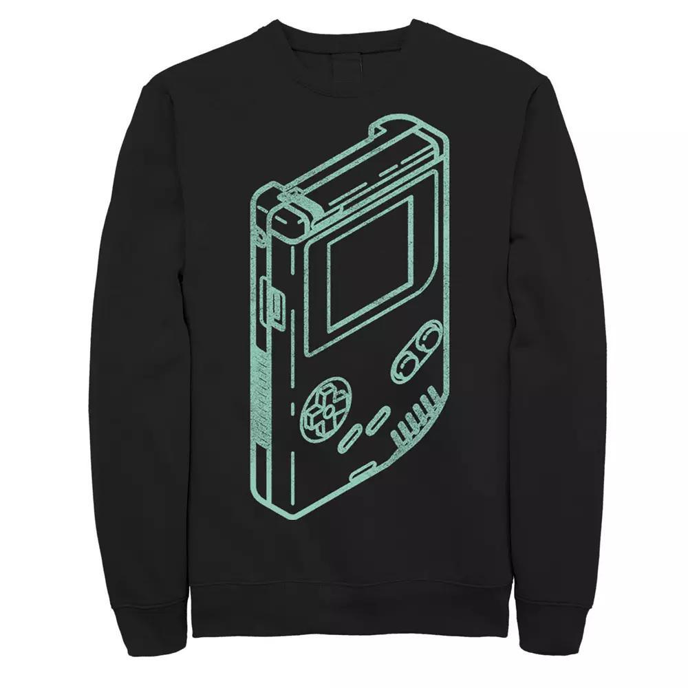 Mens Nintendo Gameboy Line Art Long Sleeve Fleece Top Product Image