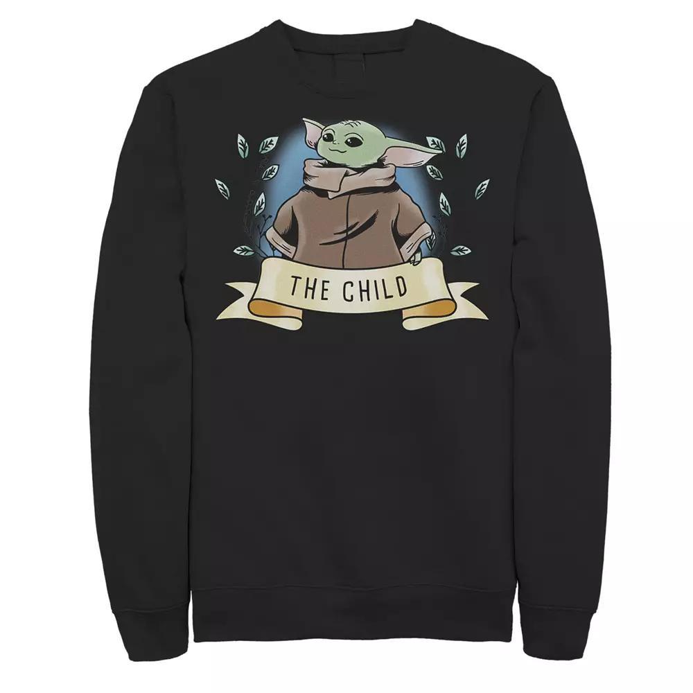 Men's Star Wars The Mandalorian The Child Banner Portrait Sweatshirt, Size: XXL, Black Product Image
