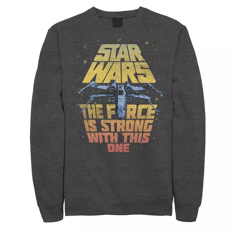 Mens Star Wars The Force Is Strong With This One Sweatshirt Grey Heather Product Image