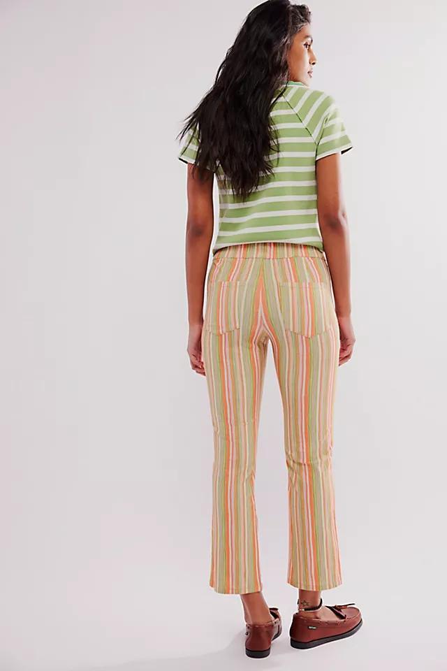 In My Feelings Stripe Slim Flare Crop Pants Product Image