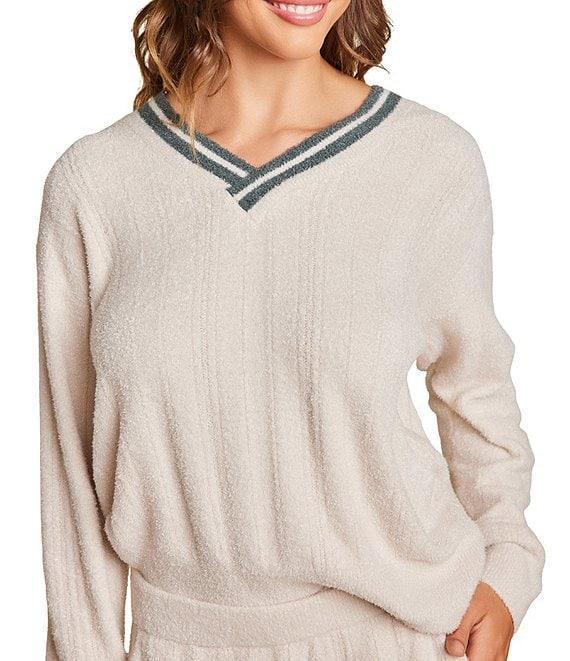 Barefoot Dreams CozyChic Lite® V-Neck Pointelle Coordinating Pullover Product Image