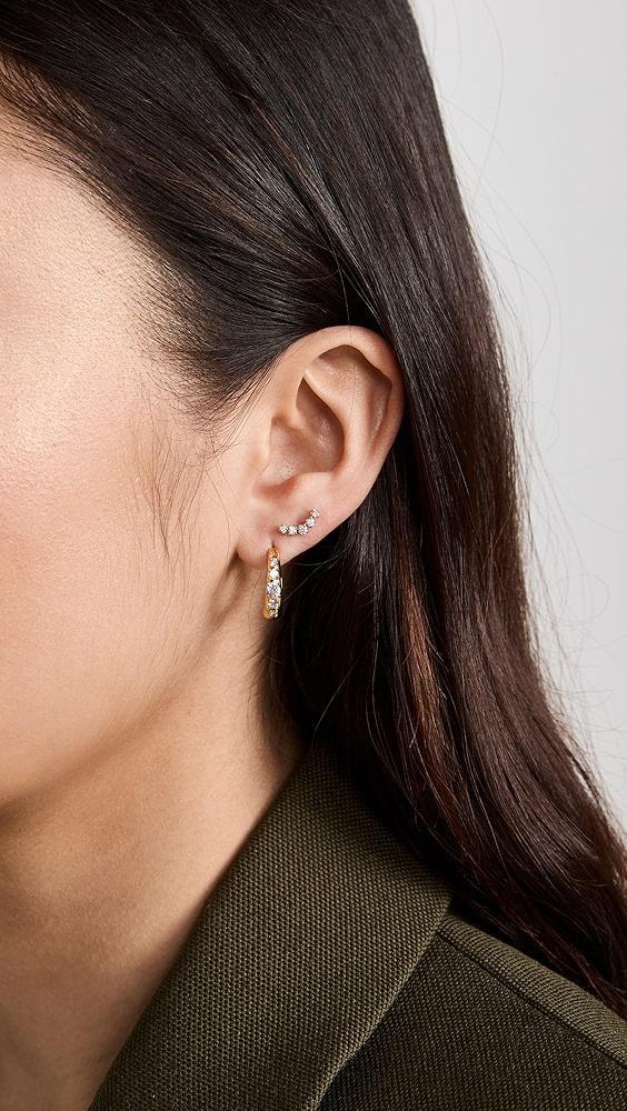 Zoe Chicco 14k Graduated Curved Prong Set Earring Stud | Shopbop Product Image