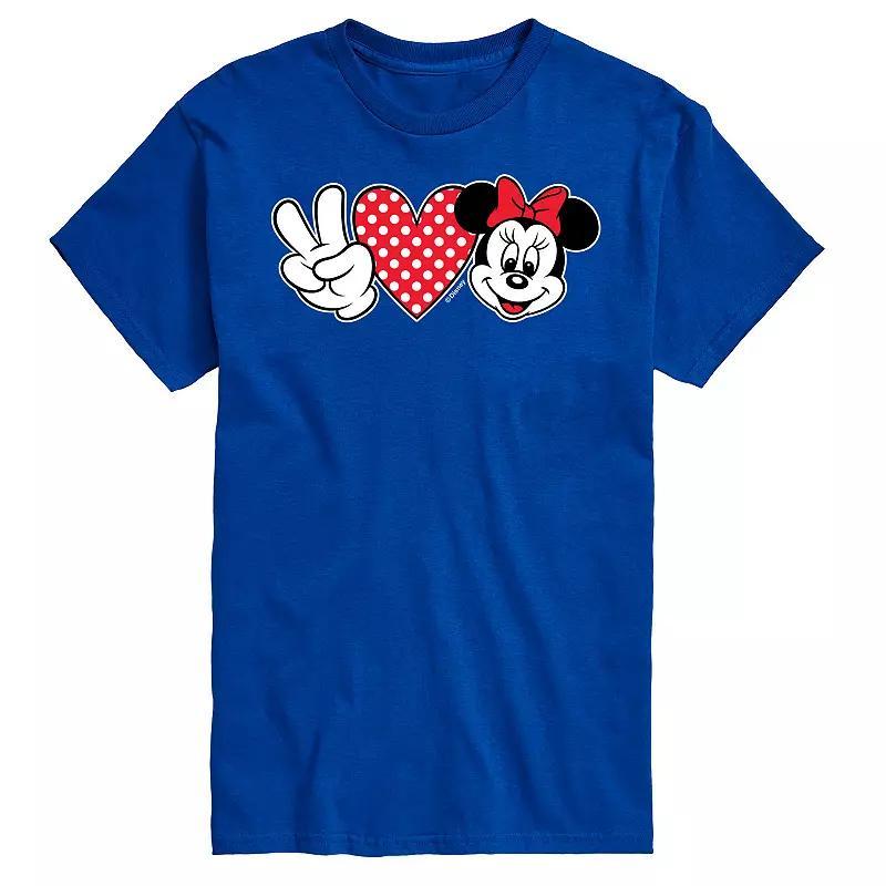 Disney's Minnie Mouse Big & Tall Peace Love Graphic Tee, Men's, Size: Large Tall, White Product Image