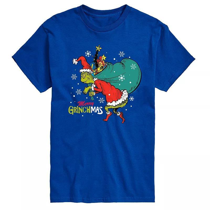 Big & Tall Dr. Seuss The Grinch Merry Grinchmas Toy Bag Graphic Tee, Mens Product Image
