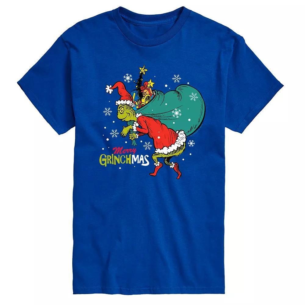 Big & Tall Dr. Seuss The Grinch Merry Grinchmas Toy Bag Graphic Tee, Mens Product Image