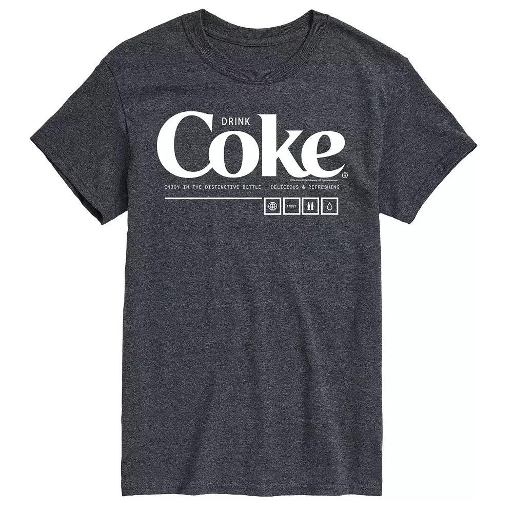 Men's Coca-Cola Drink Coke Enjoy Graphic Tee, Size: XXL, Gray Product Image