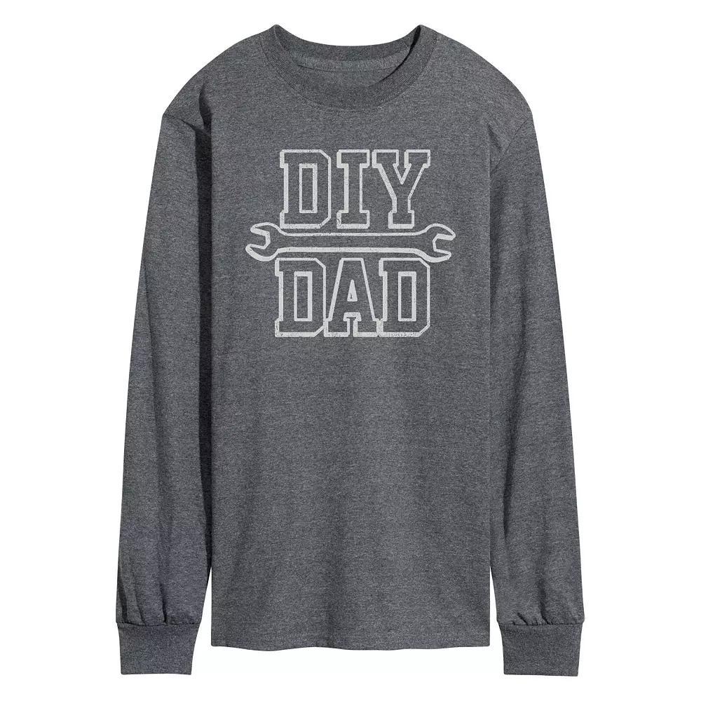 Mens DIY Dad Long Sleeve Graphic Tee Heather Grey Product Image