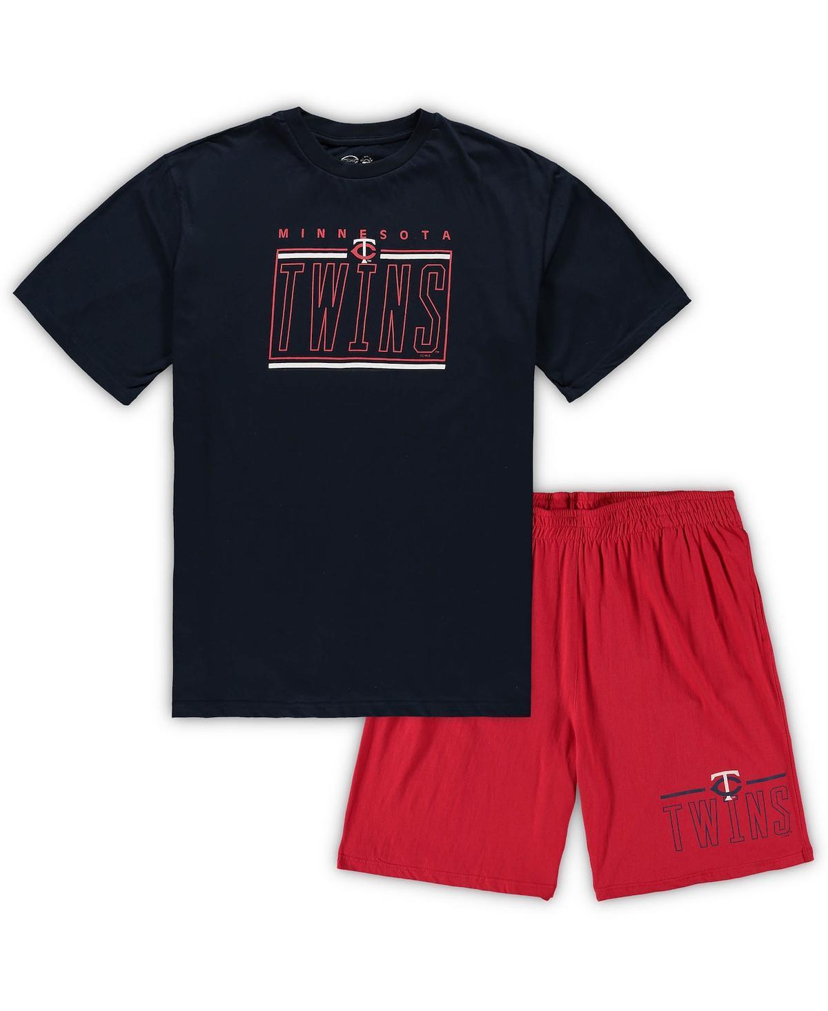 Men's Concepts Sport Navy/Red Minnesota Twins Big & Tall T-Shirt & Shorts Sleep Set, Size: 2XLT, Blue Product Image