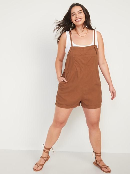 Linen-Blend Utility Romper -- 3-inch inseam Product Image