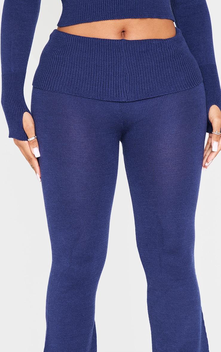 Shape Navy Knitted Flare Pants Product Image