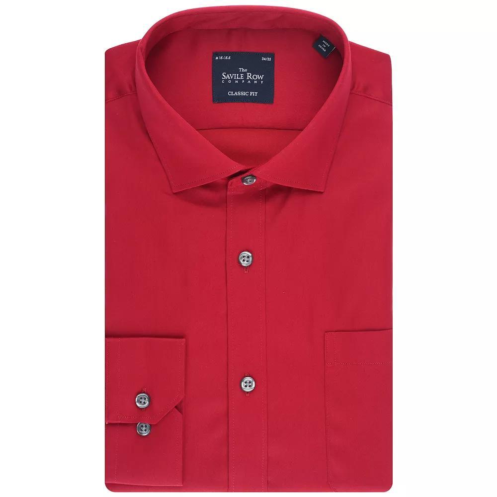 Men's Savile Row Classic Fit Sateen Dress Shirt, Size: XL-36/37, Blue Product Image
