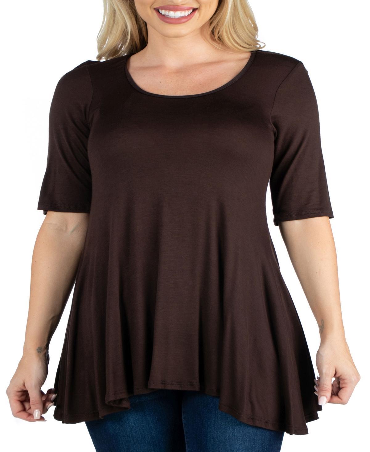 Womens Elbow Sleeve Swing Tunic Top Product Image