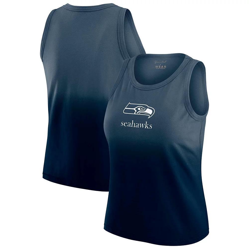 Women's WEAR by Erin Andrews x Gracie Hunt Black Carolina Panthers Ombre Tank Top, Size: 2XL Product Image
