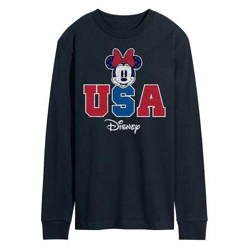 Disneys Minnie Mouse Mens USA Long Sleeve Blue Product Image