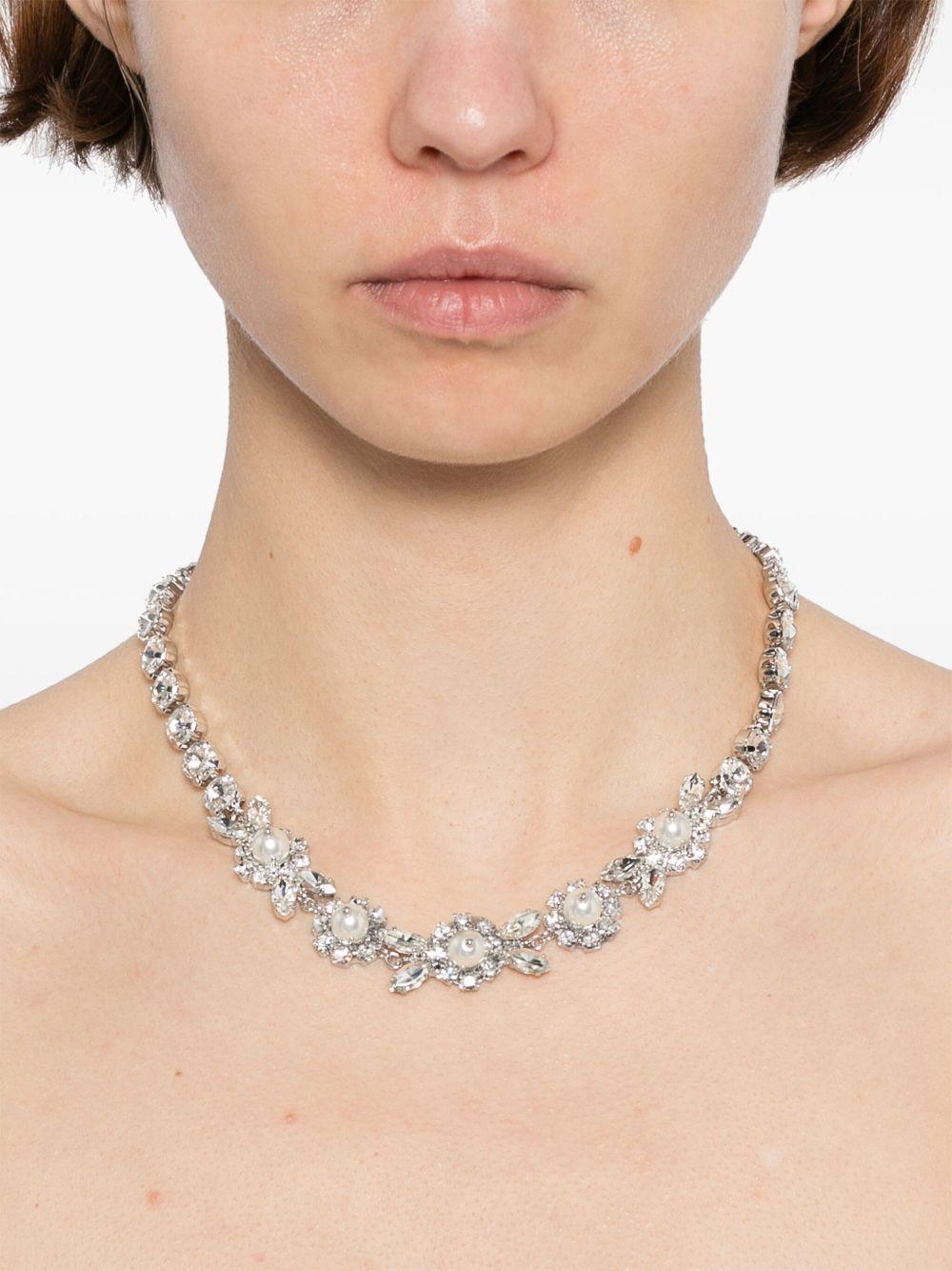 pearl & crystal daisy floret necklace Product Image