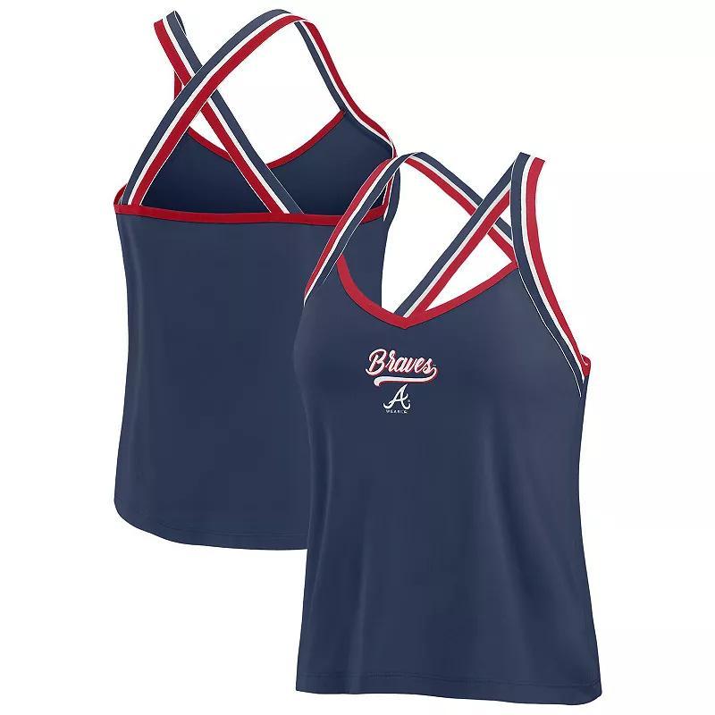Women's WEAR by Erin Andrews Royal Indianapolis Colts Cross Strap Tri-Blend Tank Top, Size: Large, Blue Product Image