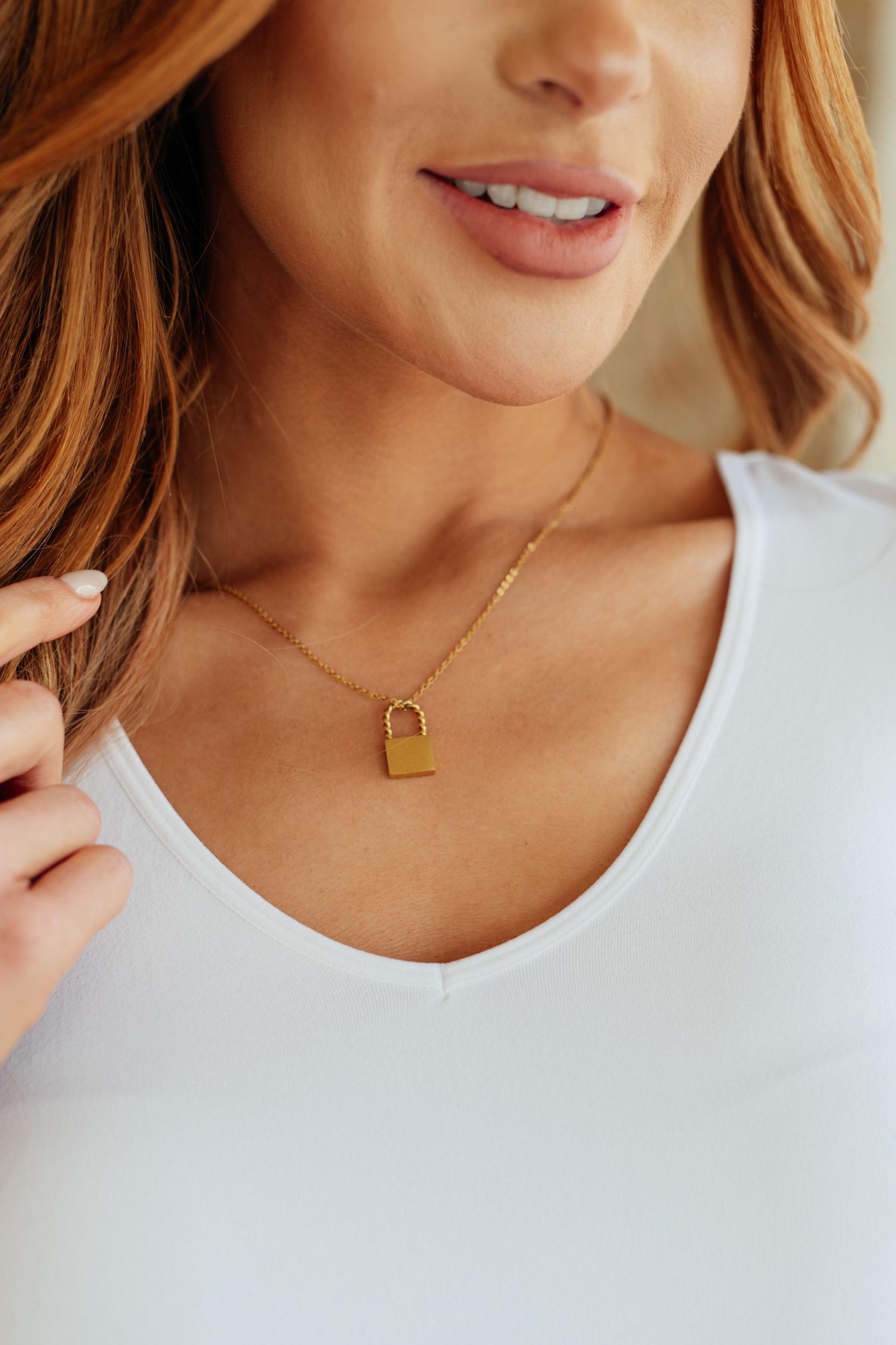 Lock it Up Lock Pendant Necklace (Online Exclusive) Product Image