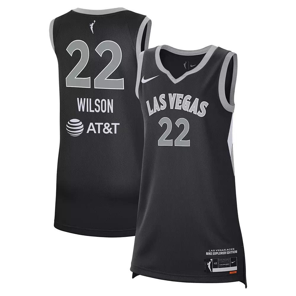 Unisex Nike A'ja Wilson Black Las Vegas Aces Explorer Edition Player Jersey, Adult Unisex, Size: Small, Wnb Black Product Image