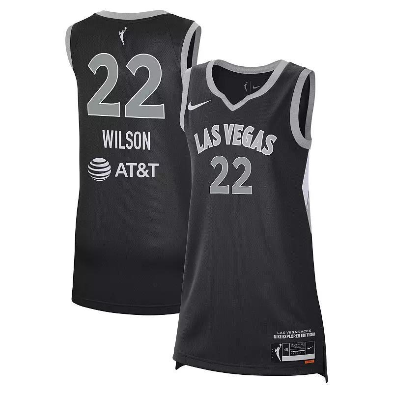 Unisex Nike A'ja Wilson Black Las Vegas Aces Explorer Edition Player Jersey, Adult Unisex, Size: Small, Wnb Black Product Image