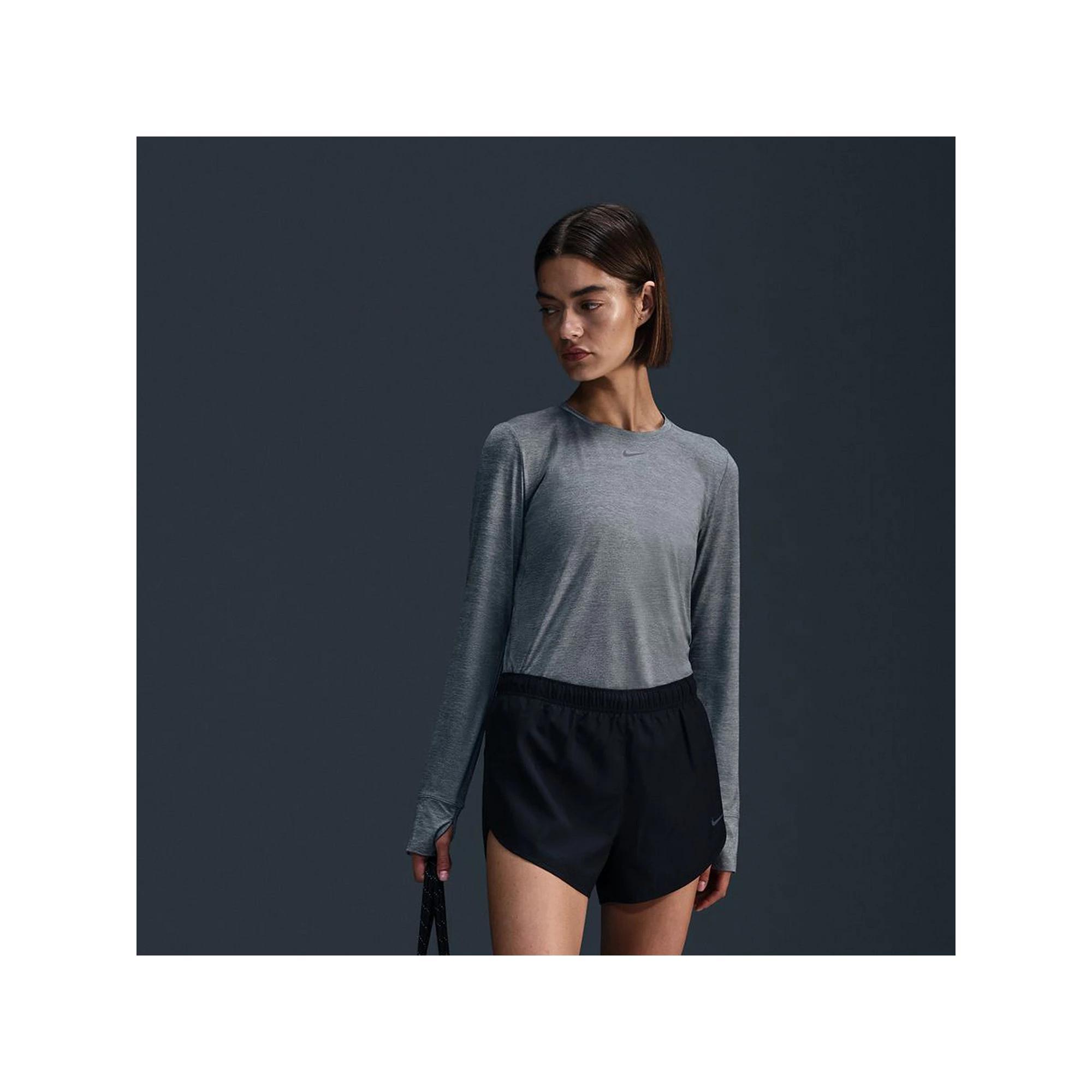 Women's Nike One Classic Dri-FIT Long Sleeve Top, Size: XXL, Grey Gray Product Image