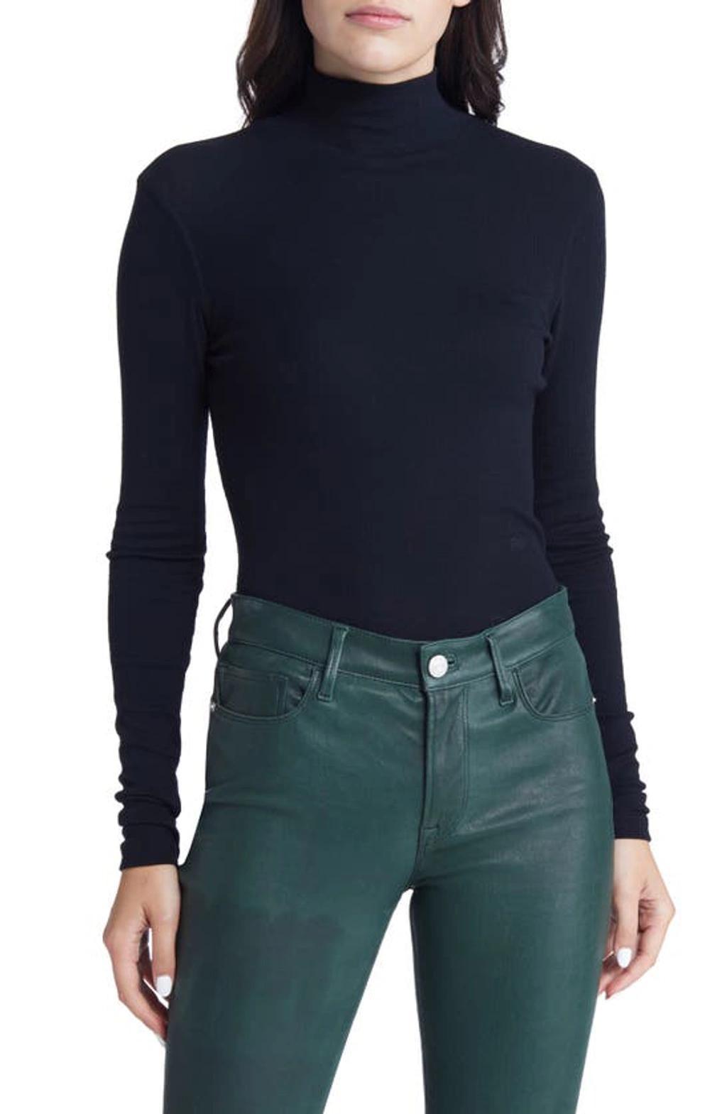 Frame Ribbed Mock Neck Top Product Image
