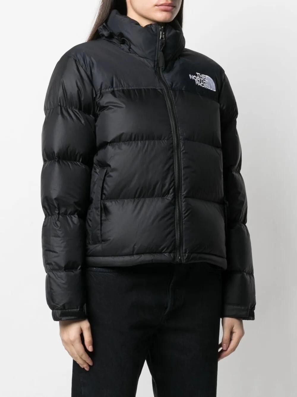 embroidered-logo puffer jacket  Product Image