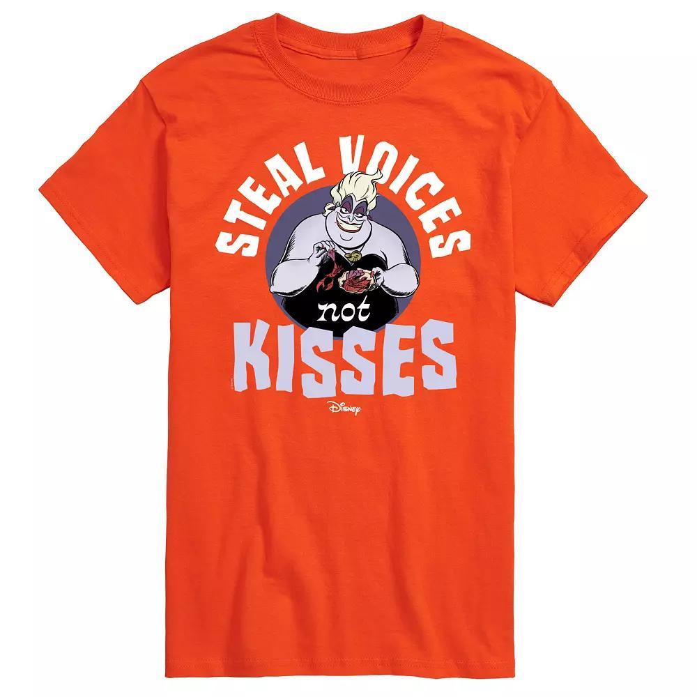 Disney Villains Mens Ursula Steal Voices Not Kisses Graphic Tee Blue Product Image