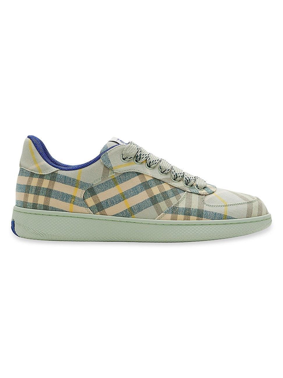 Womens Terrace Check Linen Low-Top Sneakers Product Image