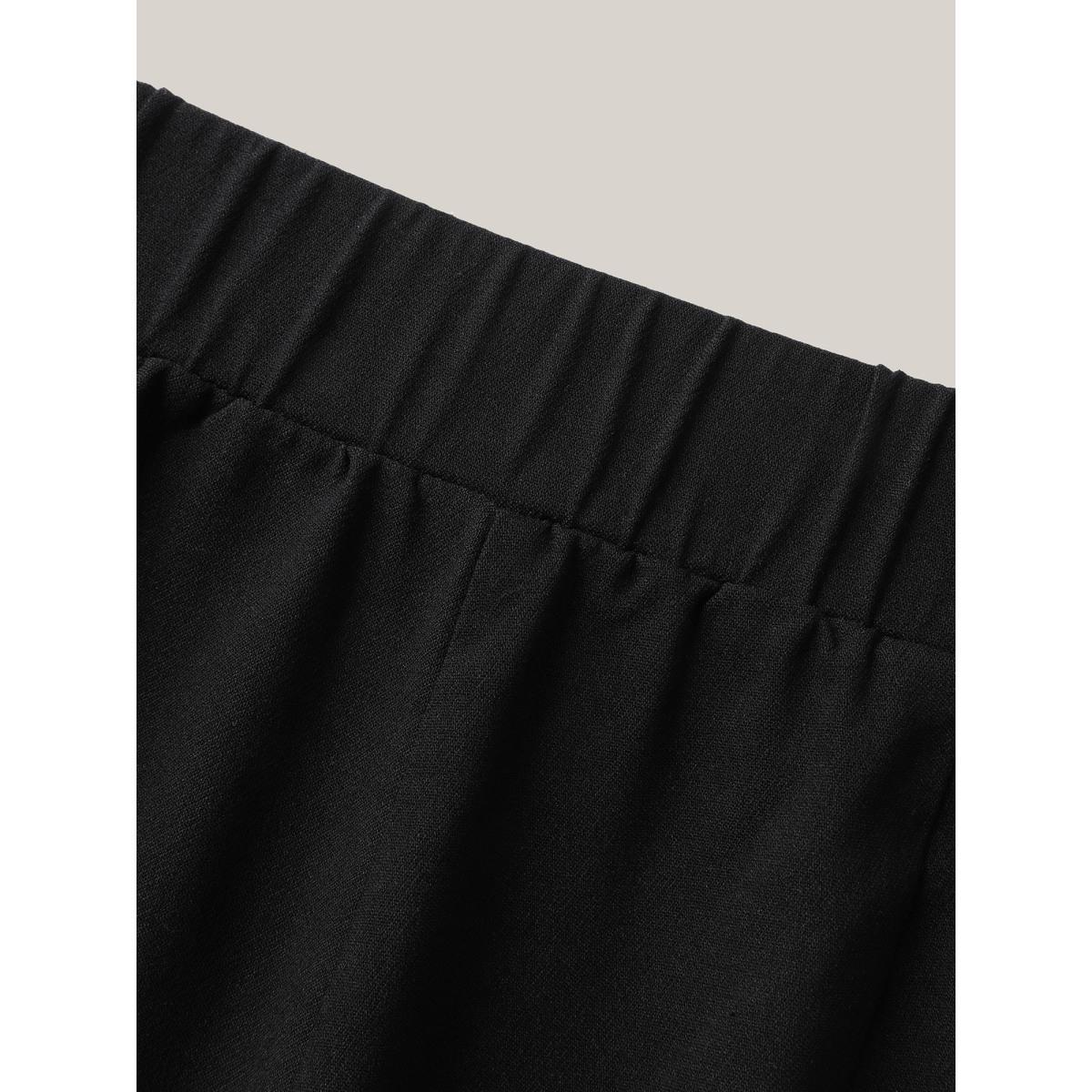 Plus Size Stretch Split Hem Pockets Skinny Pants Women Black At the Office Skinny Mid Rise Work Pants BloomChic 10/M Product Image