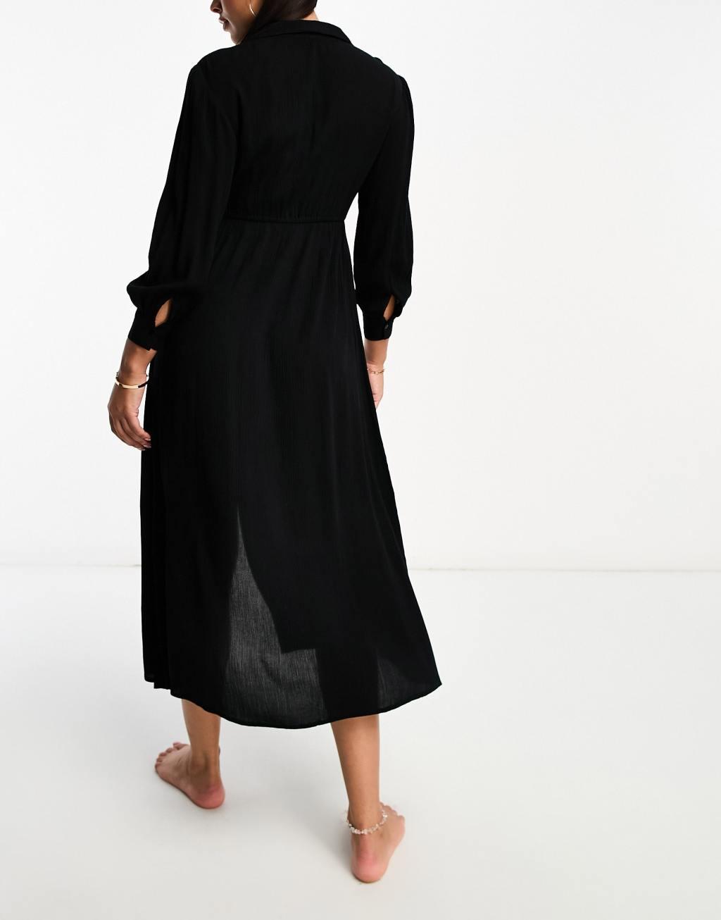 Iisla & Bird maxi shirt beach summer dress with splits Product Image