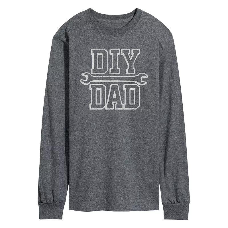 Mens DIY Dad Long Sleeve Graphic Tee Heather Grey Product Image