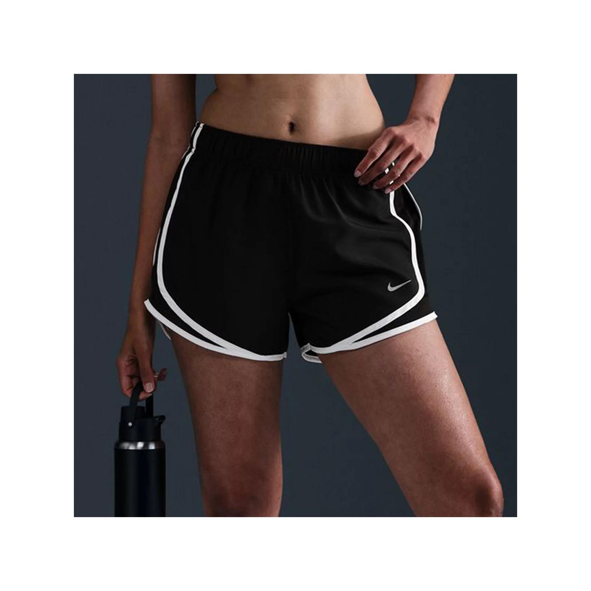 Women's Nike Tempo Dri-FIT Mid-Rise 3-in. Running Shorts, Size: Large, Black White Product Image