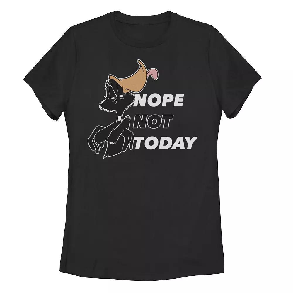 Juniors' Looney Tunes Daffy Duck Nope Not Today Tee, Girl's, Size: Medium, Black Product Image