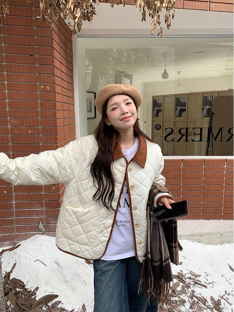Two-Tone Quilted Jacket Product Image