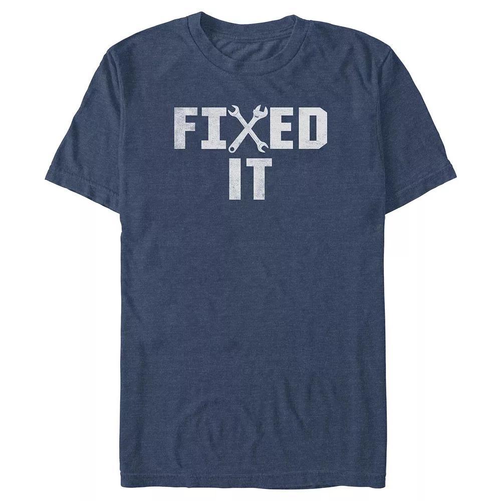Big & Tall Fixed It Graphic Tee, Men's, Size: 4XL Tall, Navy Grey Product Image